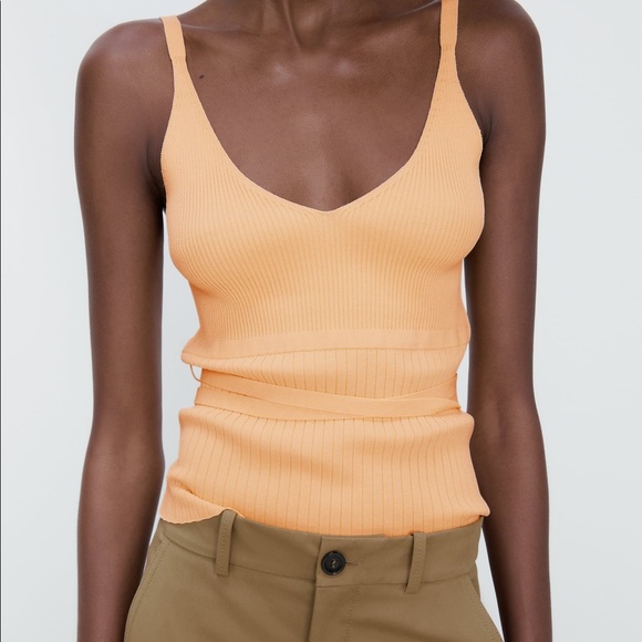 Zara Tops Zara Knit Tank With Ties Poshmark